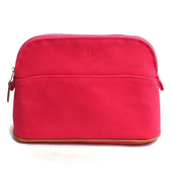 HERMES Bolide MINI Pouch Pink Hibiscus 103773M Women's - Picture 1 of 6